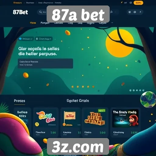 Acessibilidade e design do site 87a bet